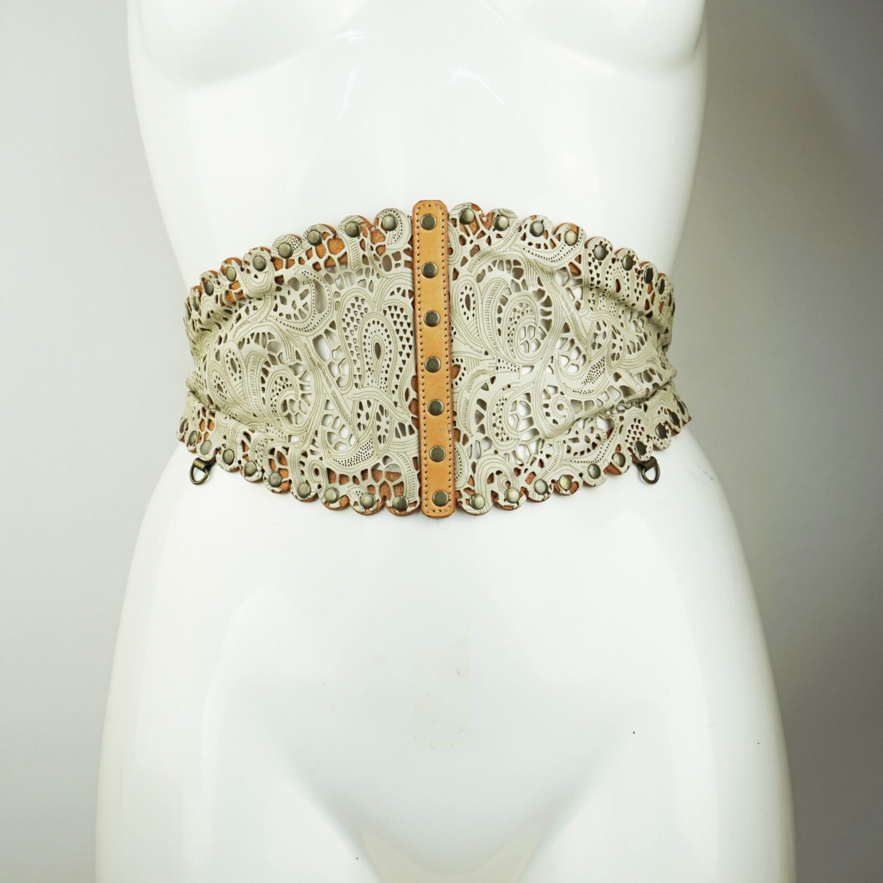 Leather Lace Waspie Belt