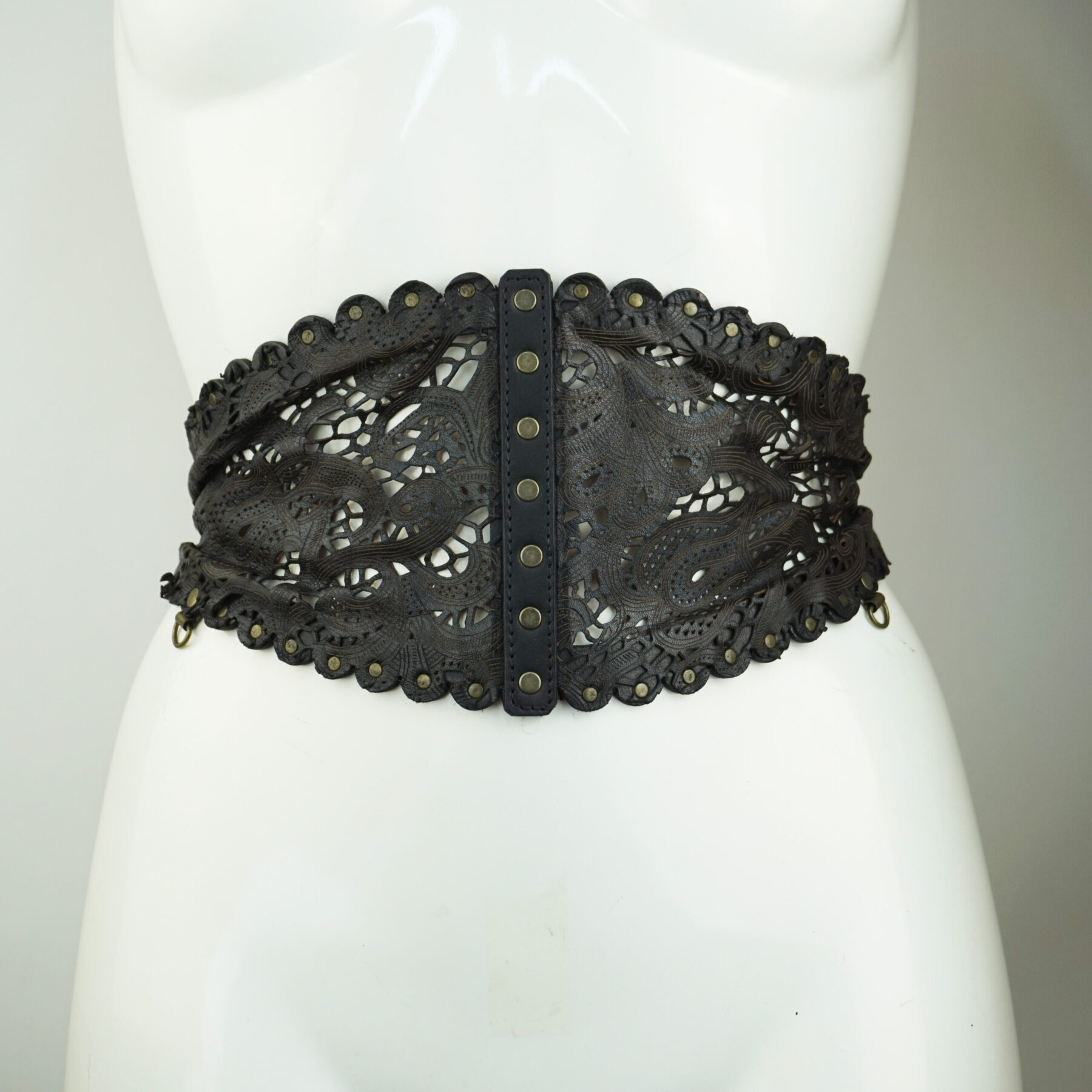 Leather Lace Waspie Belt
