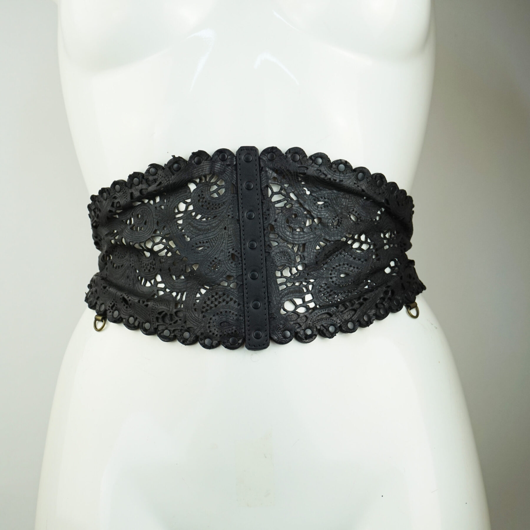 Leather Lace Waspie Belt