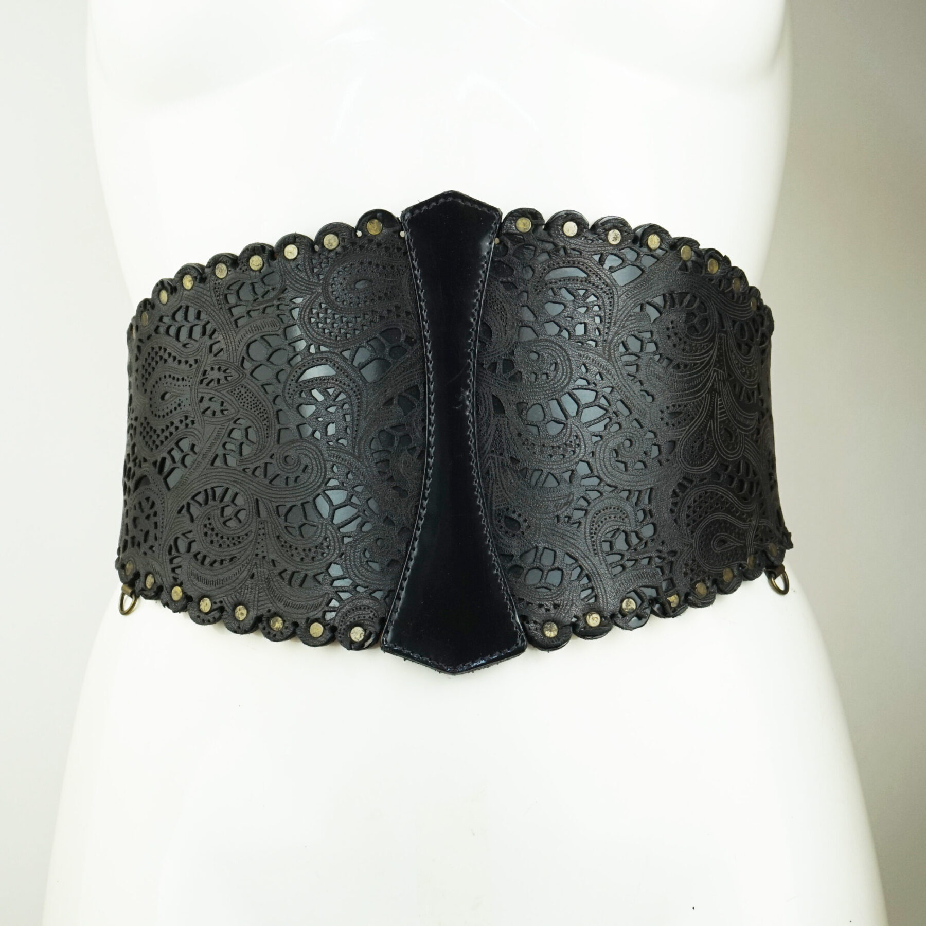 Structured Leather Lace Waspie