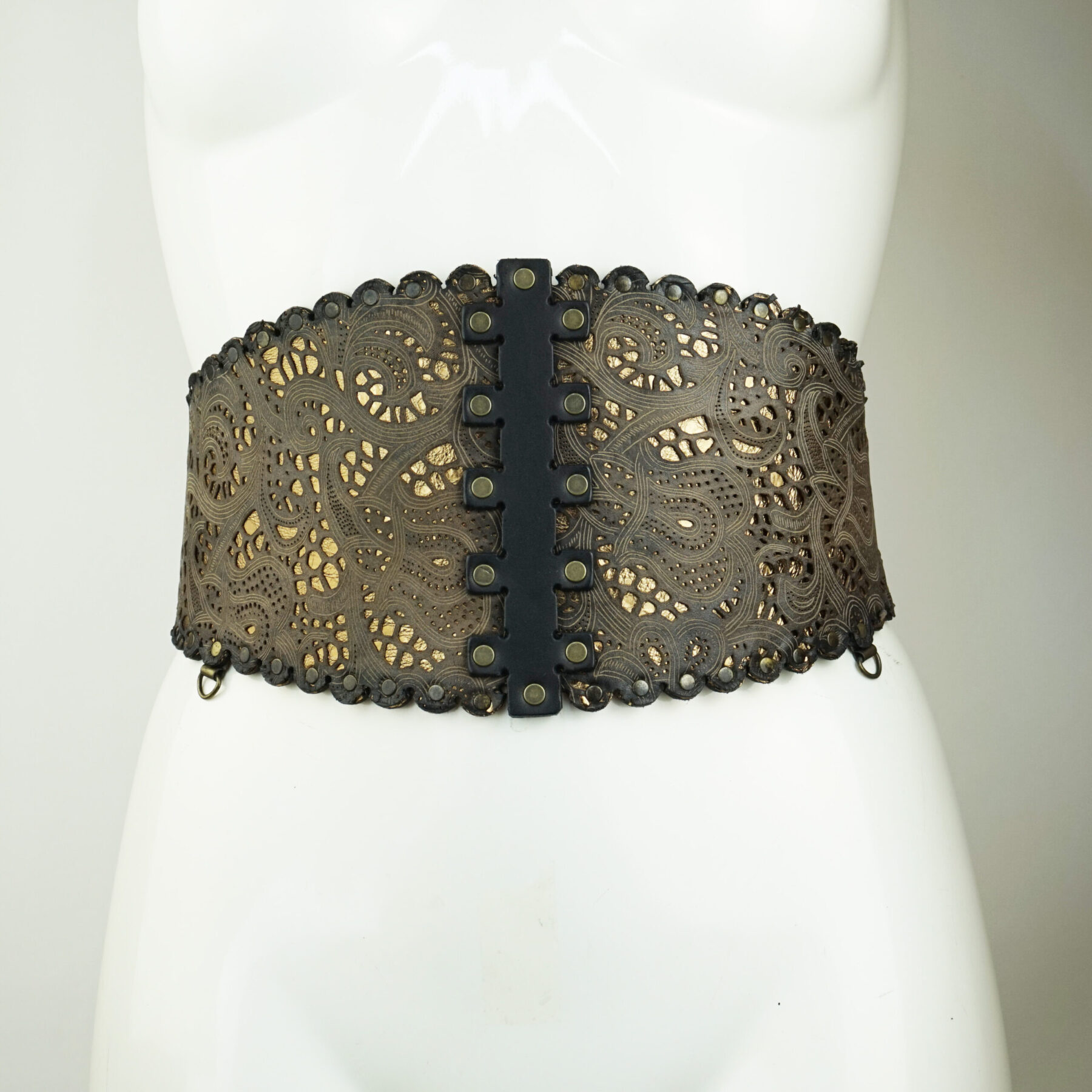 Structured Leather Lace Waspie
